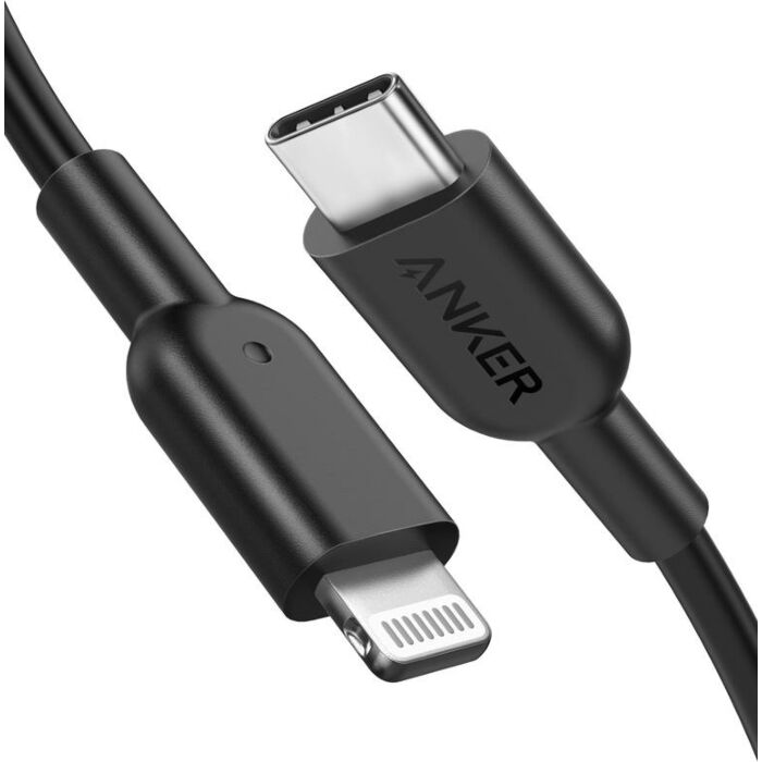 FeelTek 1.8m braided Apple Lightning to USB Type-C cable - Black
