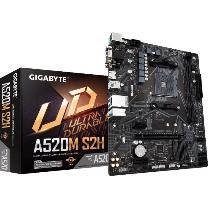 Gigabyte - A520M-S2H AMD A520 Chipset for 3rd Generation AM4 AMD Ryzen? processors Motherboard