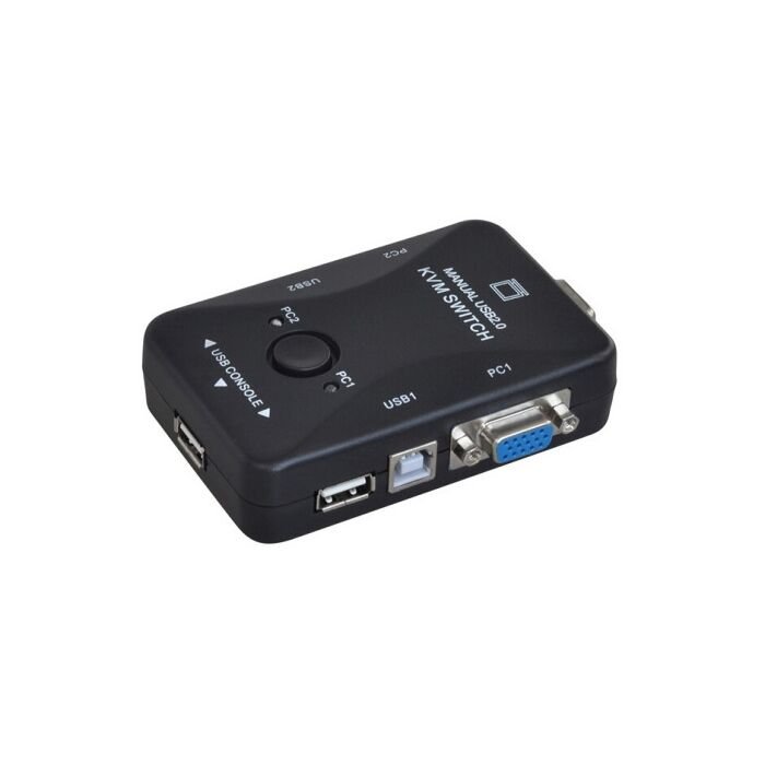 2 Port Manual USB KVM Switch + 2 Cables