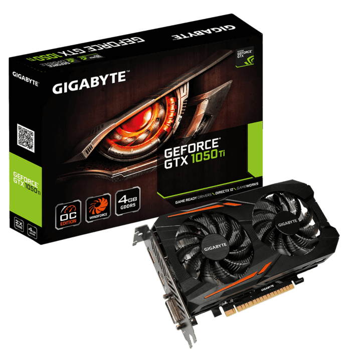 GIGABYTE nVidia GeForce GTX 1050TI 4096 MB GDDR5 DVI-D/HDMI/DP