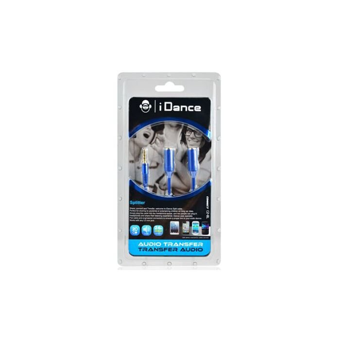 iDance Connect-C2 3.5mm 1-2 Splitter - Blue