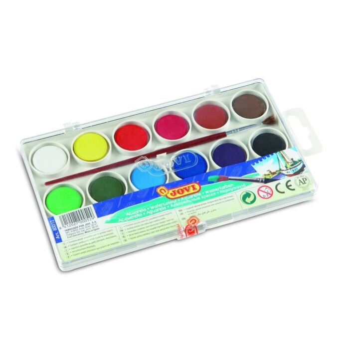 JOVI Watercolour Paints (Set of 12 Assorted Colours)