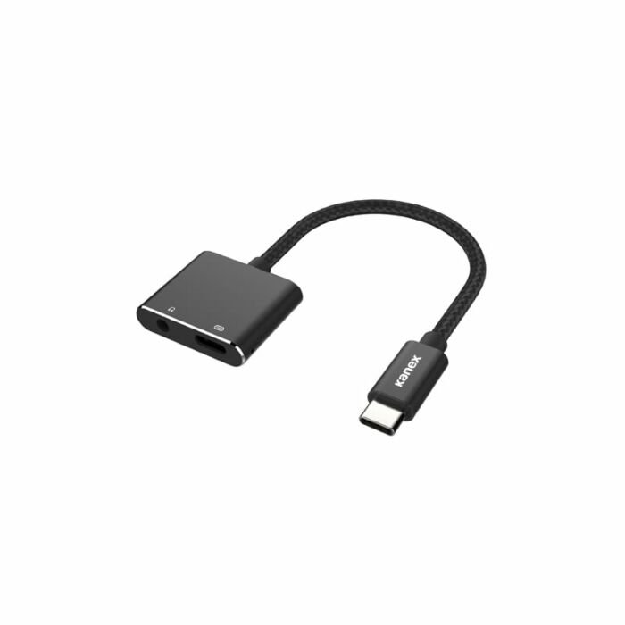 Kanex USB-C to 3.5mm Headphone Jack Adapter plus Charging - Black