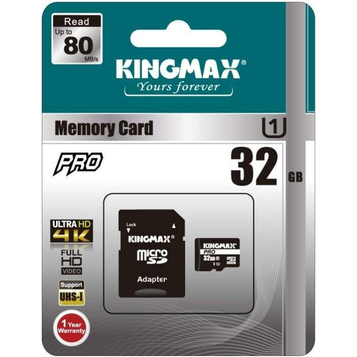 Kingmax 32GB Micro SD with Adapter