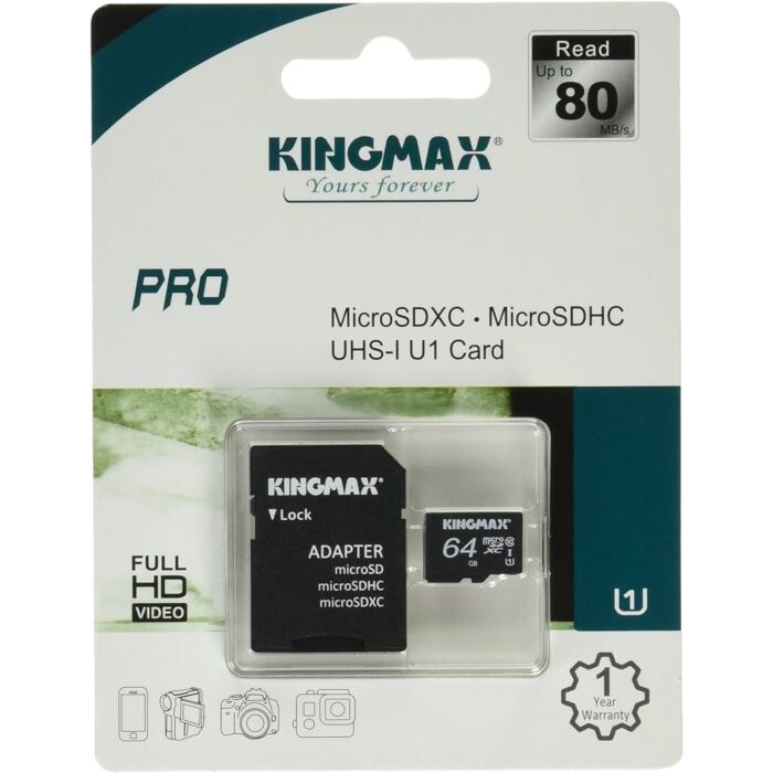 Kingmax MicroSD Pro 64GB Class 10+ Adapt