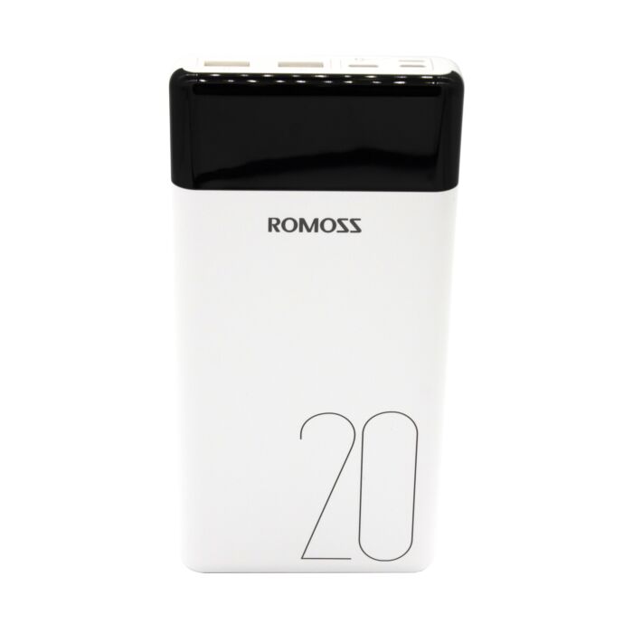 Romoss LT20 20000mAh Input: Type-C|Lightning|Micro USB|Output: 2 x USB Power Bank White