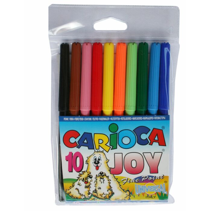 Carioca Joy Markers Wallet of 10 Assorted Colours (Box-12)