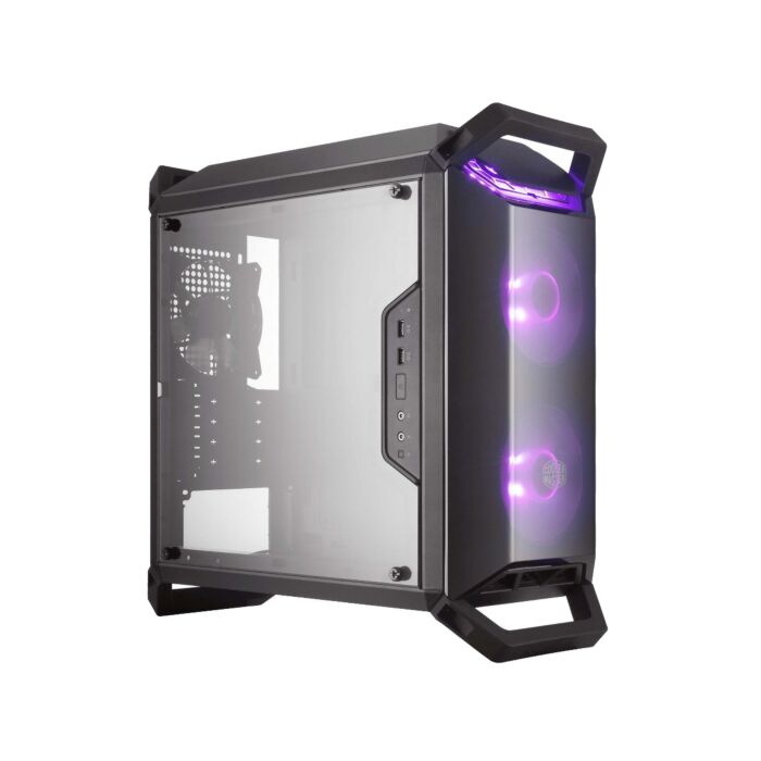 Cooler Master Masterbox Q300P Micro ATX Black Windowed Handles 2x120mm RGB Fans Installed RGB Controller Included