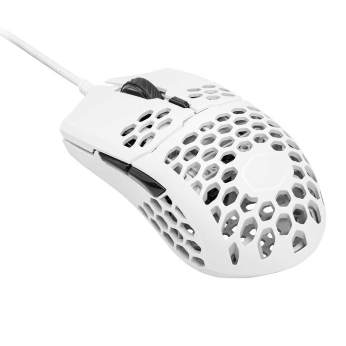 Cooler Master MM 710 Matte White Ultra Light 53g Gaming Mouse UltraWeave Paracord Cable Pixart PMW3389 Sensor PTFE Skates