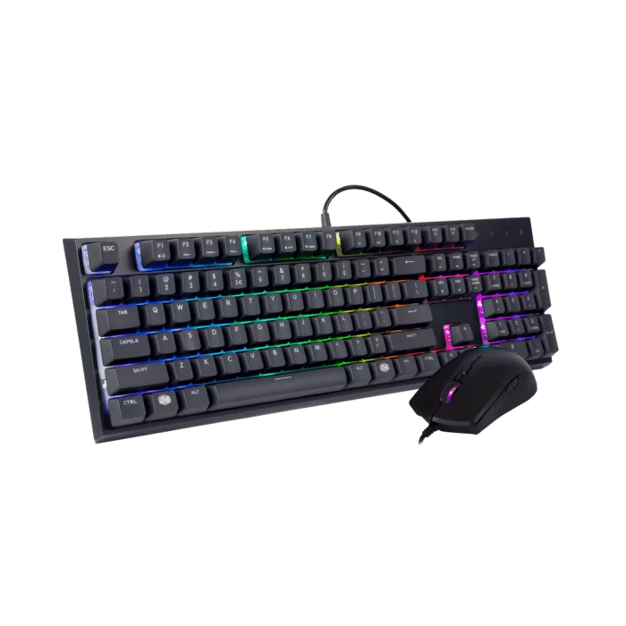 COOLER MASTER MS121 GAMING KEYBOARD and AMBIDEXTROUS MOUSE COMBO RGB LIGHTING MEMCHANICAL SWITCHES