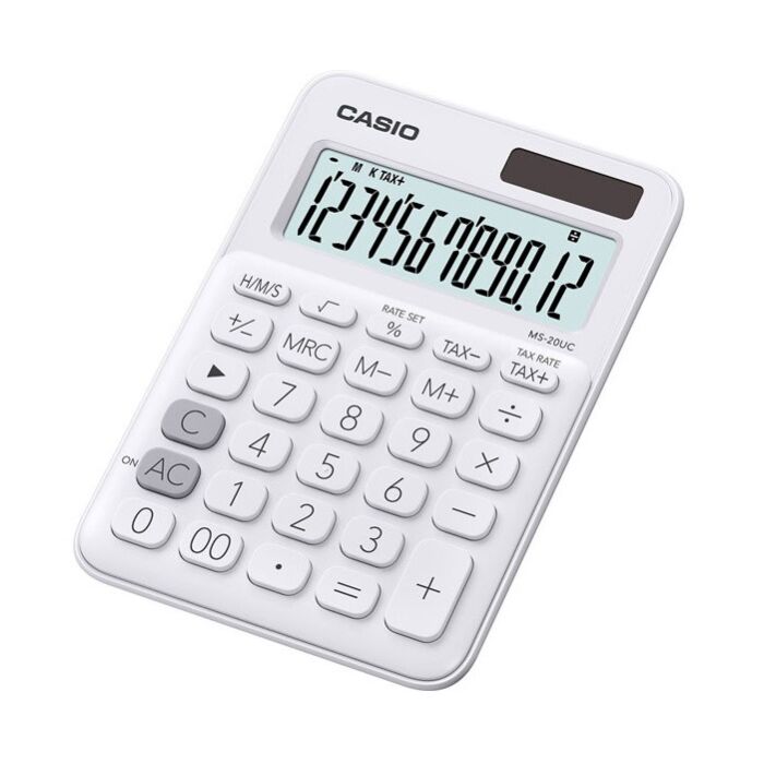 Casio MS-20UC-WE-S-EC Desktop Calculator White