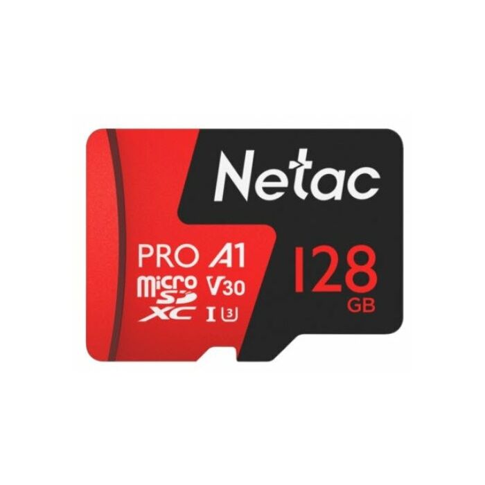 Netac P500 Extreme Pro 128GB Class 10 V10 U1 MicroSDXC Card & Adapter