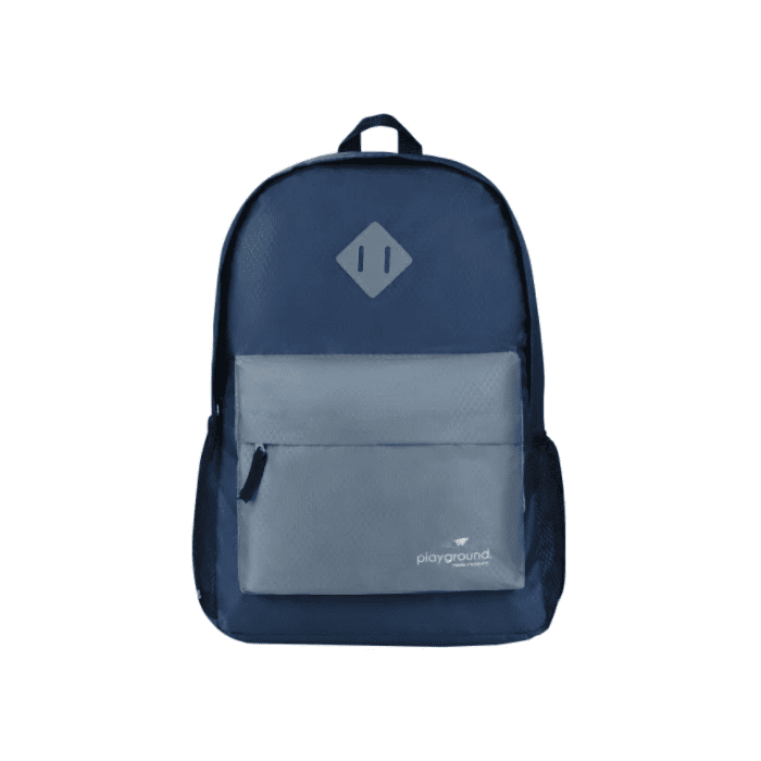 Playground Hometime Colourblock Backpack Navy and Grey