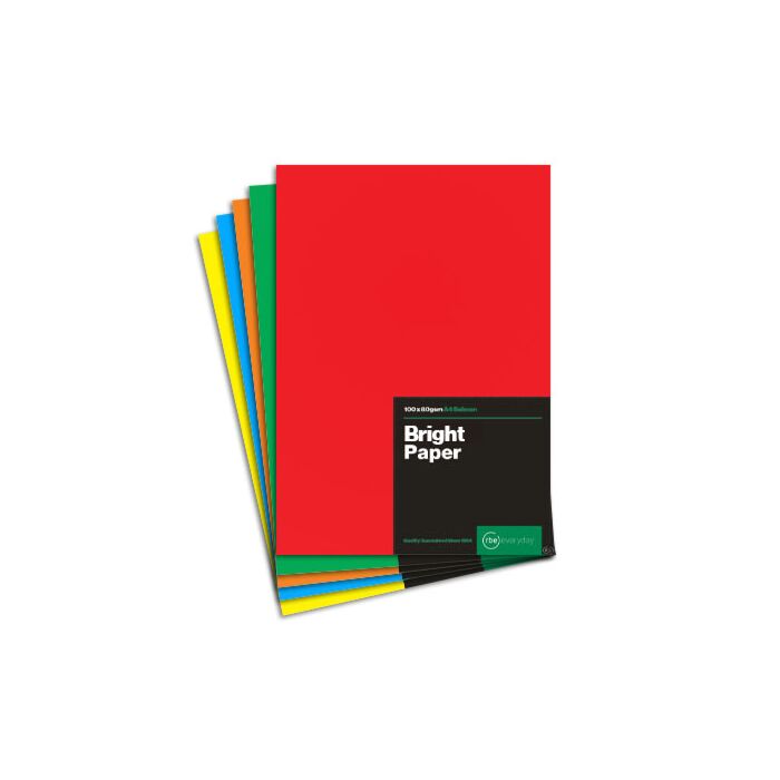 RBE Bright Paper A4 80gsm Mixed 100 Sheets