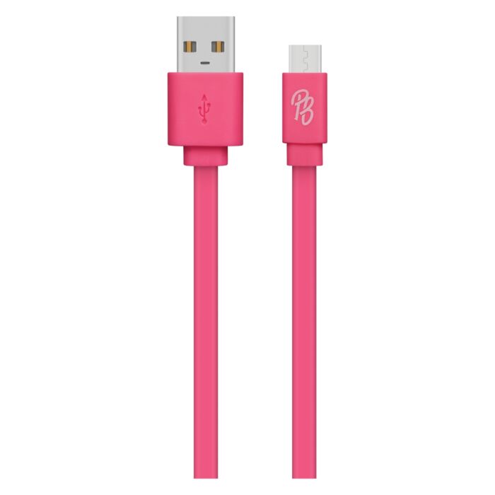 Pro Bass Energize series Packaged Micro USB Cable- Pastel Pink 1.2m