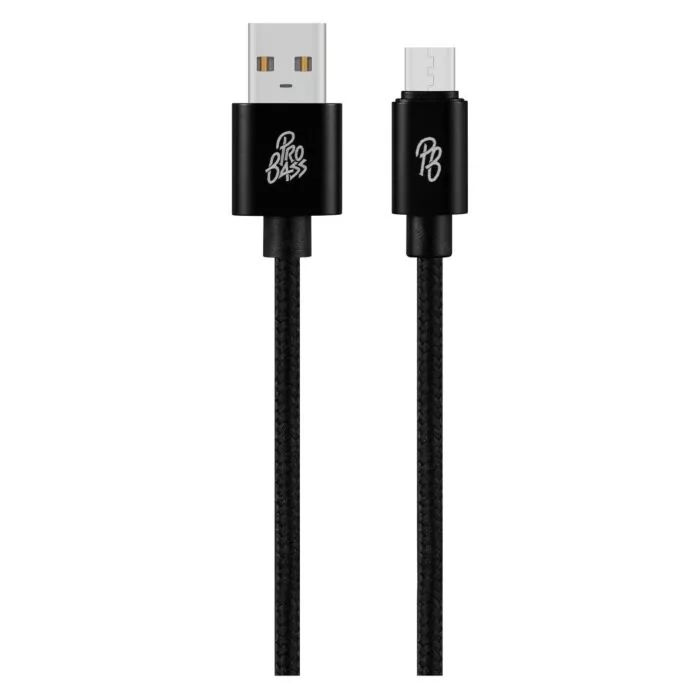 Pro Bass Braided series Micro USB cable Black 1.5m
