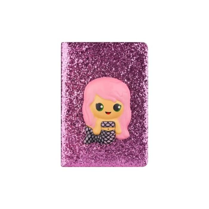 Quest Squishy Notebook Mermaid Glitter Pink