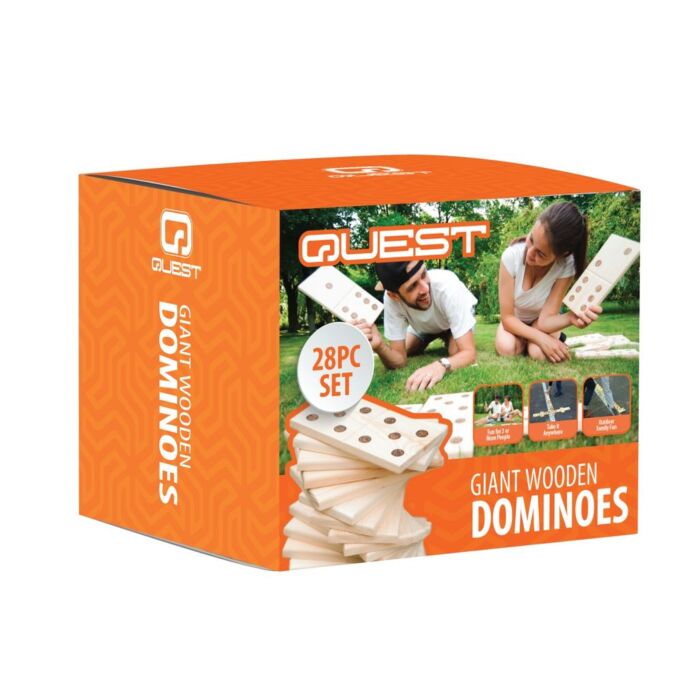 Quest 28Pc Giant Wooden Dominoes Natural
