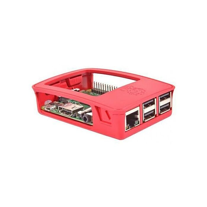 Raspberry Pi 3B board with Offical red and whte case Bundle