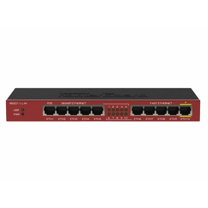 MikroTik 10 Port Ethernet Desktop Router | RB2011iL-IN