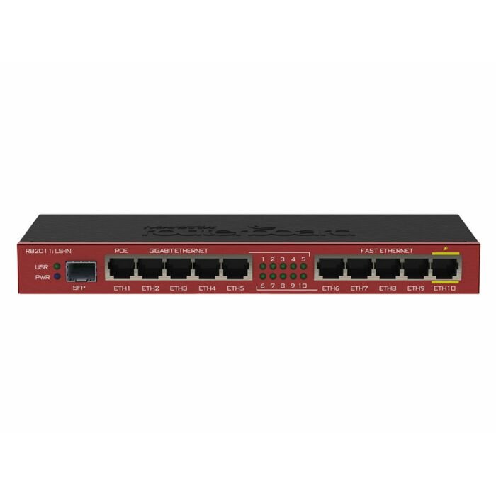 MikroTik 10 Port Ethernet 1SFP | RB2011iLS-IN
