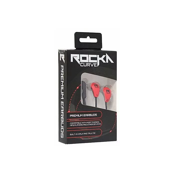 Rocka Curve earphones - NEW PACKAGING BLACK AND RED