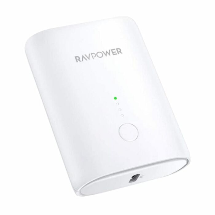 RAVPOWER 10000mAh 1x USB|1x Type-C PD18W/QC3.0 Power Bank - White