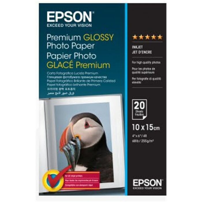 10 X 15cm Premium Glossy Photo Paper 20 Sheets 255gsm Epson