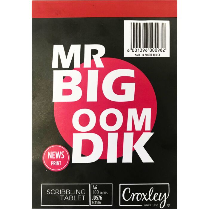 CROXLEY JD576 Mr Big Oom Dik Scribbling Tablet A6 100sh (Pack of 10)