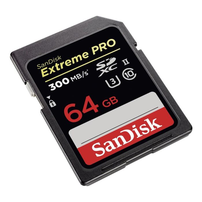 Sandisk Extreme Pro 64gb SDXC Memory Card up to 300mbs