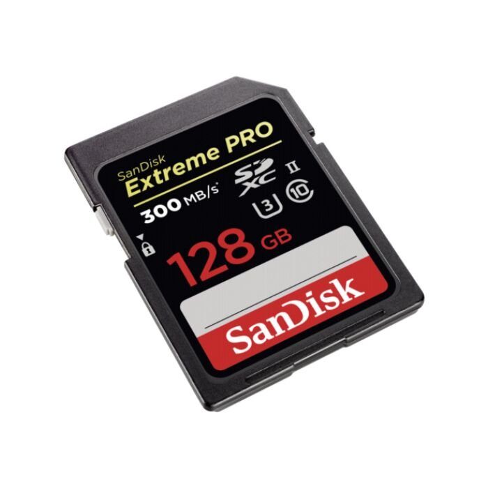 Sandisk Extreme Pro 128gb SDXC Memory Card up to 300mbs