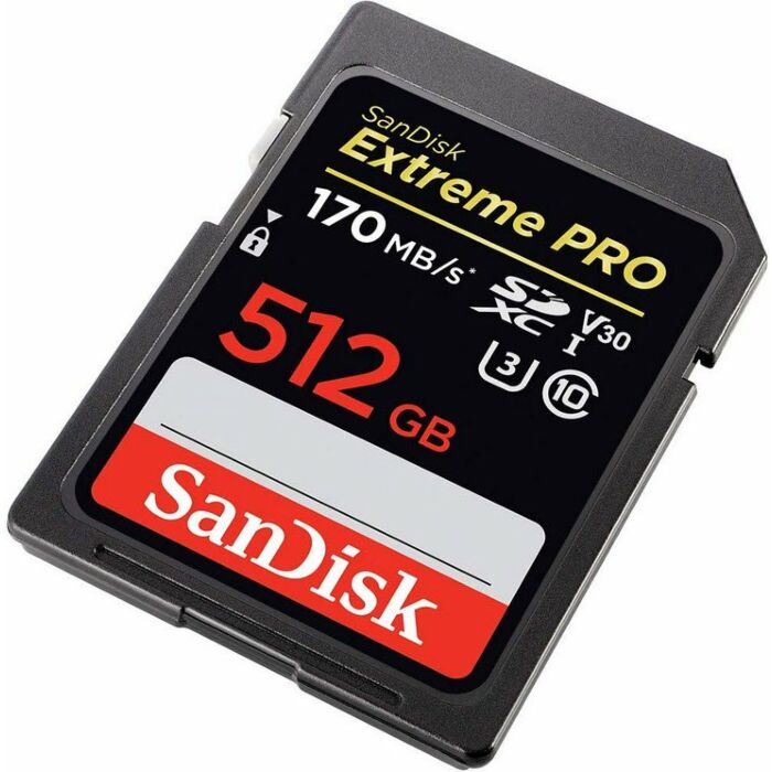 Sandisk Extreme Pro 512Gb 170mb/s V30 Uhs-i U3 Sdxc Card