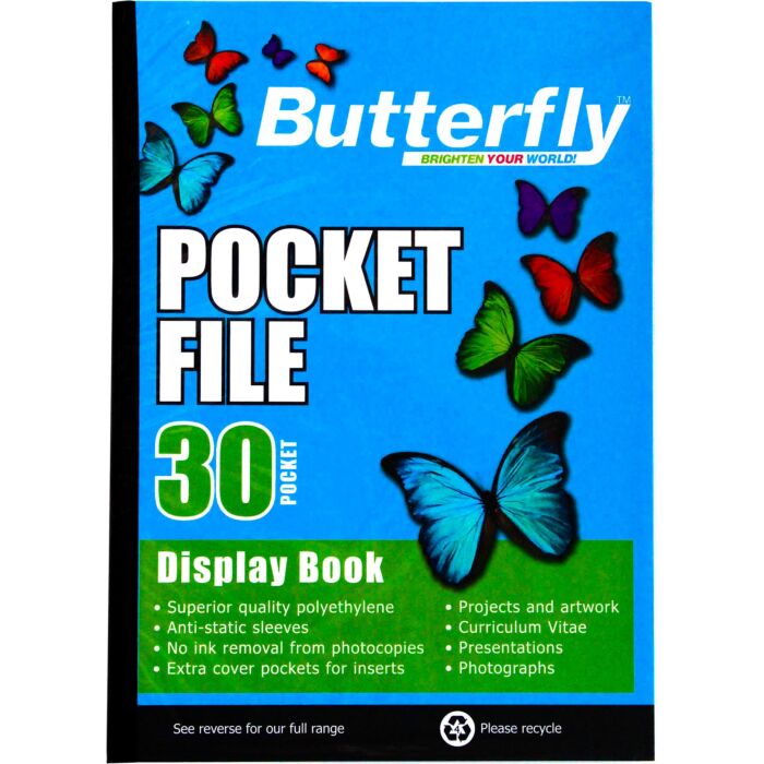 BUTTERFLY POCKET FILE 30 PAGE 