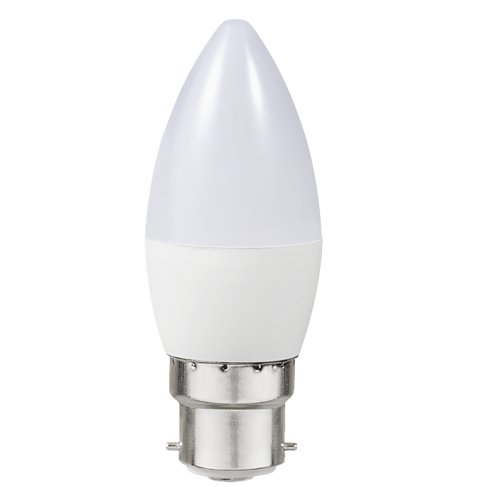 SWITCHED 5W Candle LED Light Bulb B22 - Warm White