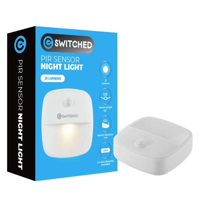 SWITCHED PIR Sensor Night Light - White