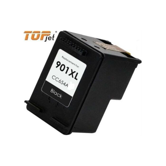 TopJet Generic Replacement Single Black Officejet Ink Cartridge CC654AE for HP901XL