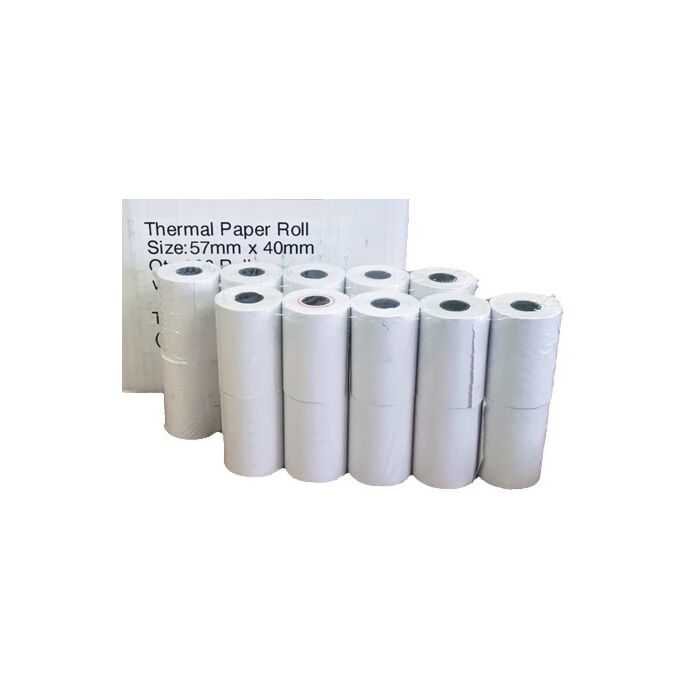 Postron Thermal 57mm X 40mm Credit Card Paper Rolls- 100 rolls per box