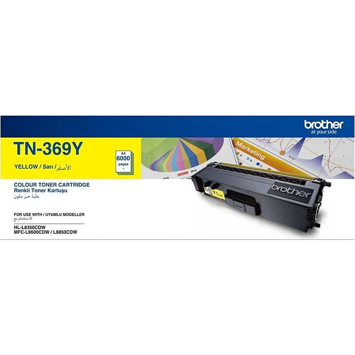 Brother TN-369Y Yellow High Yield Laser Toner Cartridge