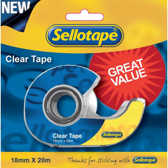 SELLOTAPE Clear Tape 18x20 with Casette Dispenser Card Box-12