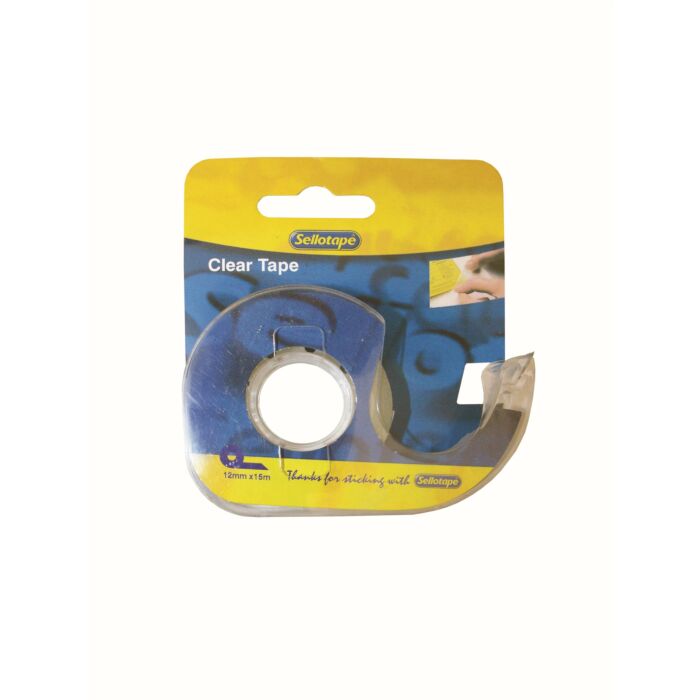 SELLOTAPE Clear + Dispenser 12mmx15m Carded Box-12