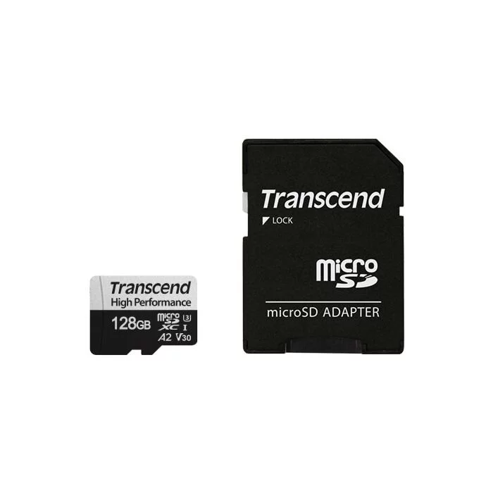 Transcend - 330S 128GB MicroSDXC Class 2 UHS-I Memory Card with SD Adapter