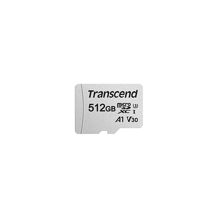 Transcend 512GB Micro SDXC Card - Class 10 Uhs-I U1/U3 V30 A1 with SD Adaptor