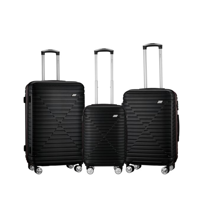 Travelwize Chevron ABS 3Pc Luggage Set � Black