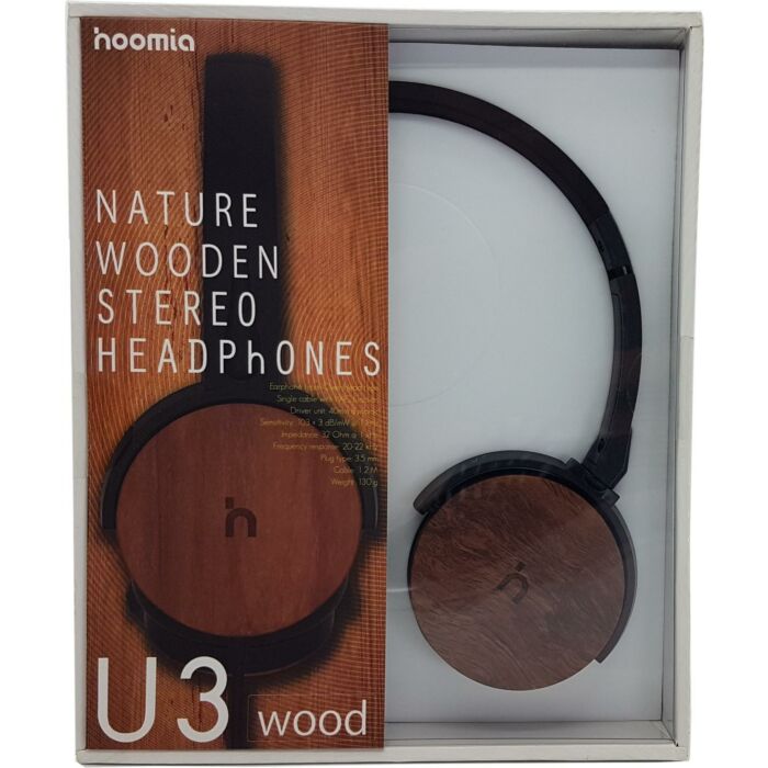 Headphone with Mic Black and Wood