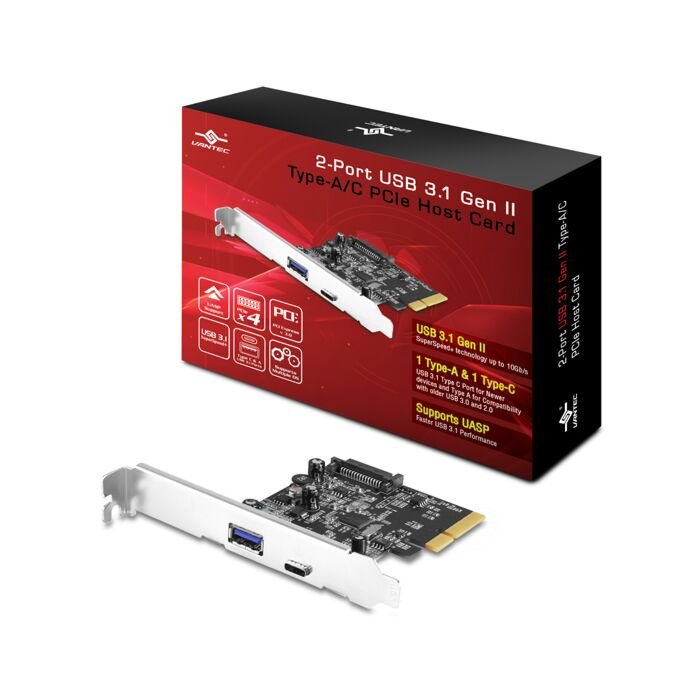 Vantec 2-Port USB 3.1 Gen II Type A/C PCIe Host Card