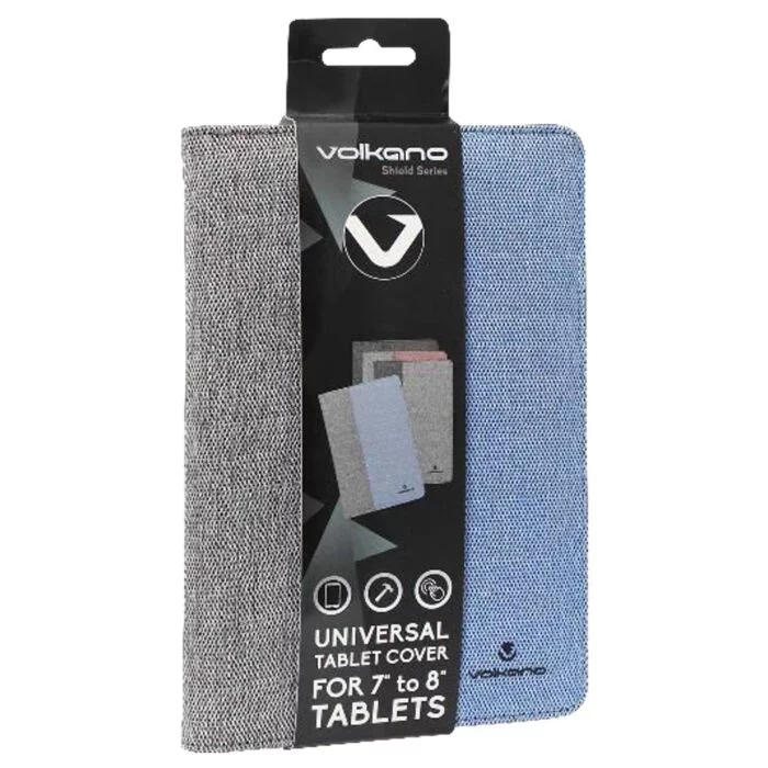 Volkano Tablet 7 inch- 8 cover Shield Series Grey & Blue