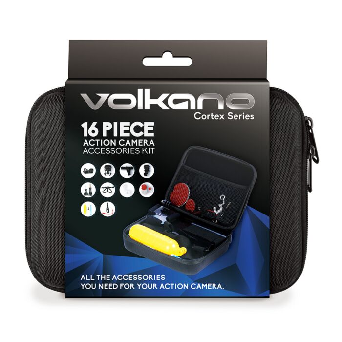 Volkano Cortex Series Action camera accessory kit in carry case