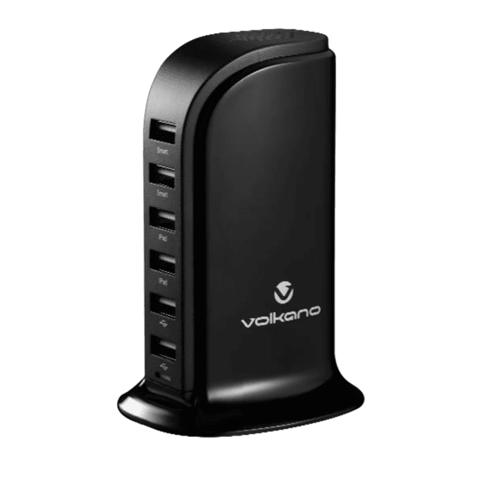 Volkano Peak series 6 port USB charger - Black