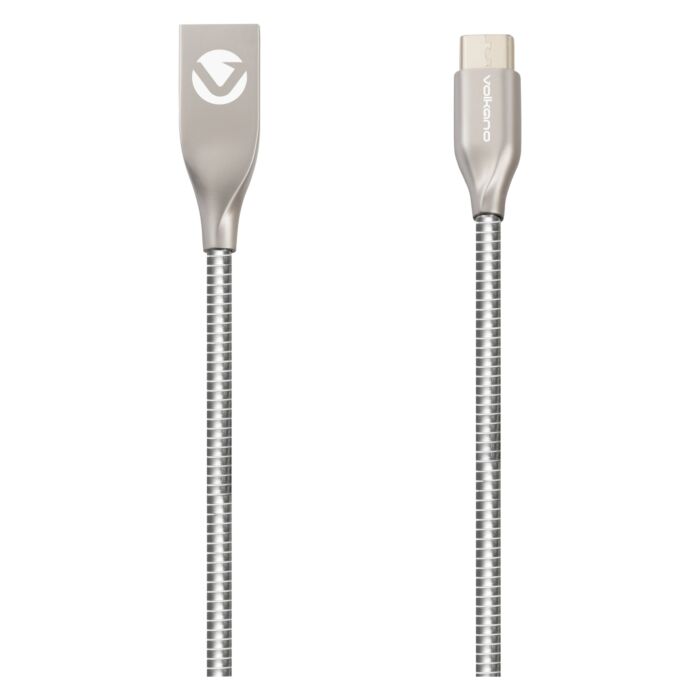 Volkano Iron Series Round Metallic Spring Micro USB Cable 1.2m Champagne Gold
