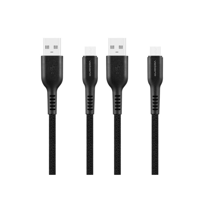 Volkano Weave Series Micro USB 4 Cable Pack Black